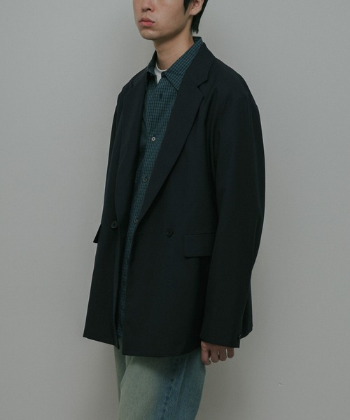 URBAN RESEARCH DOORS(アーバンリサーチドアーズ)の「HT Gabardine Double Jacket(テーラードジャケット・メンズ・ブラック/ネイビー・SMALL/MEDIUM/LARGE)」の10枚目の写真