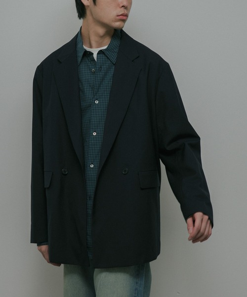 URBAN RESEARCH DOORS(アーバンリサーチドアーズ)の「HT Gabardine Double Jacket(テーラードジャケット・メンズ・ブラック/ネイビー・SMALL/MEDIUM/LARGE)」の11枚目の写真