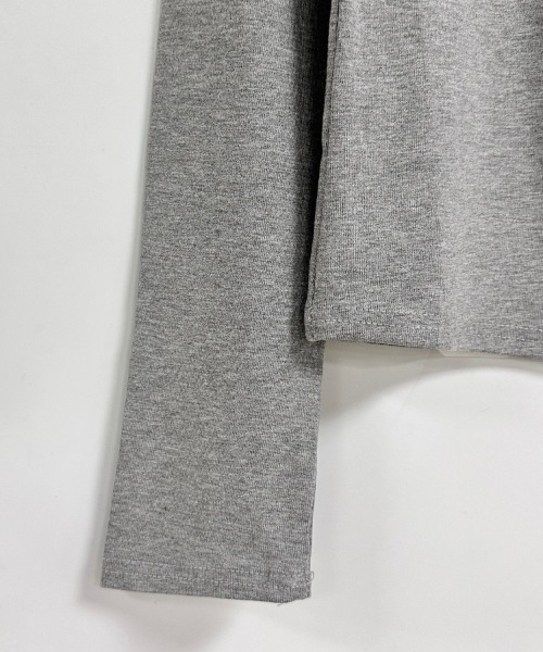 ONEP STAR(ワンピスター)の「ベーシックフィット長袖クルーネックカットソー(Tシャツ/カットソー・レディース・グレー/ホワイト/ブラック・FREE)」の7枚目の写真