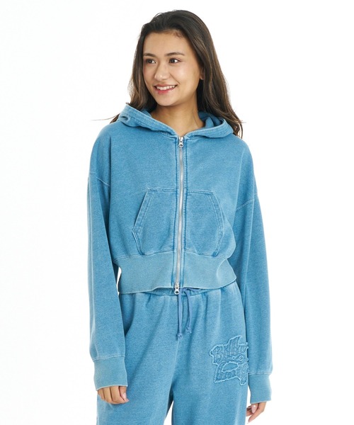 BILLABONG(ビラボン)の「BILLABONG ウィメンズ LOOSE CROPPED WASHED ZIP PARKA パーカー 【2026年秋冬モデル】/ビラボンヴィンテージライククロップドジップアップフーディー(セットアップ対応可)(パーカー・レディース・ライトブルー/ブラック・MEDIUM/LARGE)」の10枚目の写真