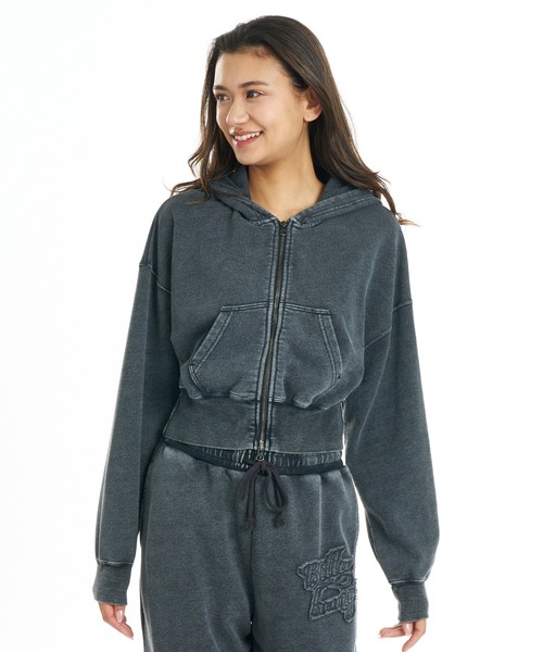 BILLABONG(ビラボン)の「BILLABONG ウィメンズ LOOSE CROPPED WASHED ZIP PARKA パーカー 【2026年秋冬モデル】/ビラボンヴィンテージライククロップドジップアップフーディー(セットアップ対応可)(パーカー・レディース・ライトブルー/ブラック・MEDIUM/LARGE)」の13枚目の写真