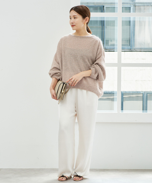 IENA(イエナ)の「《/一部店舗限定》シルクモヘヤミックス ワイドプルオーバー(ニット/セーター・レディース・ベージュ/ピンク・FREE)」の3枚目の写真