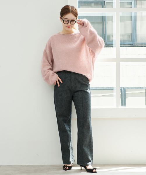 IENA(イエナ)の「《/一部店舗限定》シルクモヘヤミックス ワイドプルオーバー(ニット/セーター・レディース・ベージュ/ピンク・FREE)」の4枚目の写真