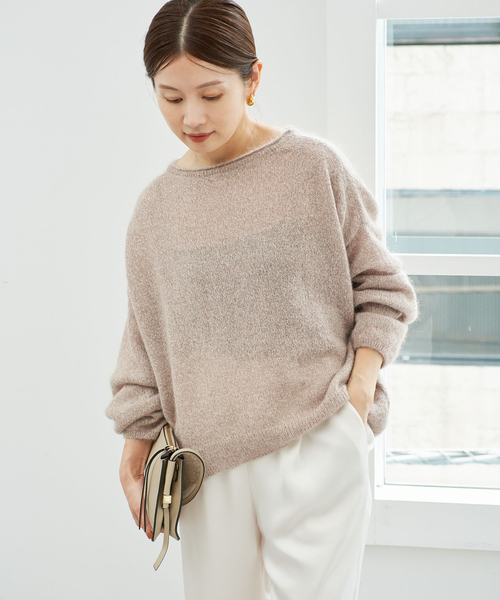 IENA(イエナ)の「《/一部店舗限定》シルクモヘヤミックス ワイドプルオーバー(ニット/セーター・レディース・ベージュ/ピンク・FREE)」の5枚目の写真