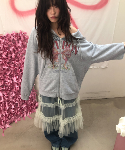 RONRON（ロンロン）の「RIBBON PIN SET SHEER TULLE SKIRT MINT（スカート・レディース・その他・FREE）」の3枚目の写真