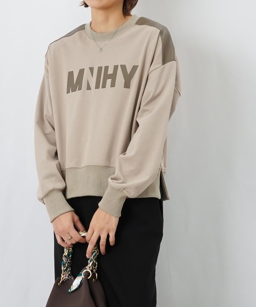 LUCA/LADY LUCK LUCA(ルカ/レディラックルカ)の「LC/LLL フェイクレザーロゴトップス(Tシャツ/カットソー・レディース・ベージュ/ブラック/ブラウン・FREE)」の7枚目の写真