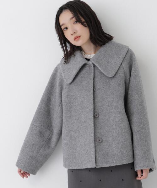 NATURAL BEAUTY BASIC(ナチュラルビューティーベーシック)の「ビックカラーシャギーコート(その他アウター・レディース・グレー/オフホワイト・FREE)」の2枚目の写真