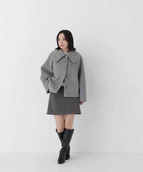 NATURAL BEAUTY BASIC(ナチュラルビューティーベーシック)の「ビックカラーシャギーコート(その他アウター・レディース・グレー/オフホワイト・FREE)」の3枚目の写真
