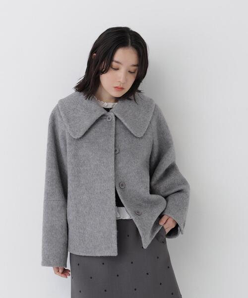 NATURAL BEAUTY BASIC(ナチュラルビューティーベーシック)の「ビックカラーシャギーコート(その他アウター・レディース・グレー/オフホワイト・FREE)」の4枚目の写真