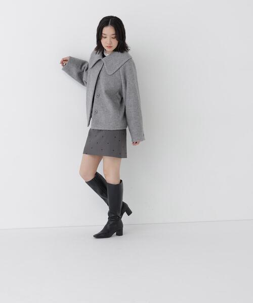 NATURAL BEAUTY BASIC(ナチュラルビューティーベーシック)の「ビックカラーシャギーコート(その他アウター・レディース・グレー/オフホワイト・FREE)」の5枚目の写真
