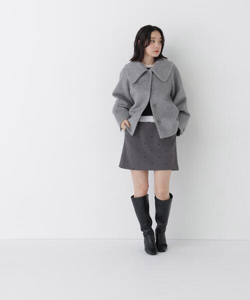 NATURAL BEAUTY BASIC(ナチュラルビューティーベーシック)の「ビックカラーシャギーコート(その他アウター・レディース・グレー/オフホワイト・FREE)」の7枚目の写真