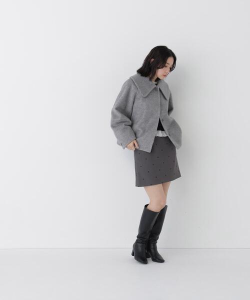 NATURAL BEAUTY BASIC(ナチュラルビューティーベーシック)の「ビックカラーシャギーコート(その他アウター・レディース・グレー/オフホワイト・FREE)」の9枚目の写真