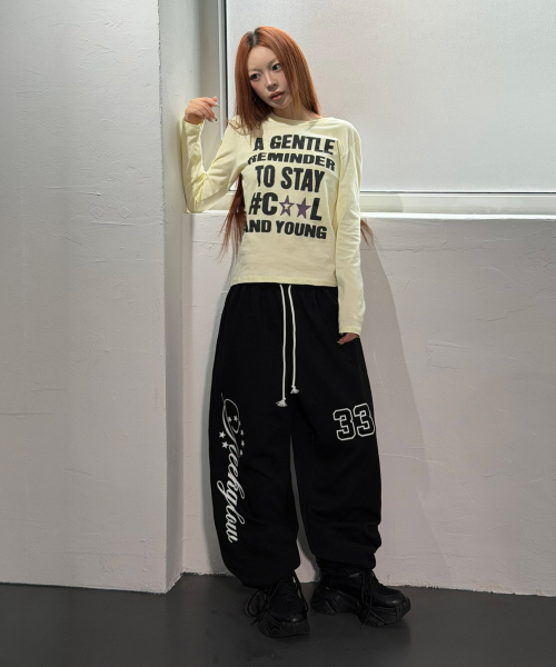 SLEEKGLOW（スリック グロウ）の「33 LETTERING スウェットパンツ[ブラック]（スウェットパンツ・レディース・その他・FREE）」の9枚目の写真