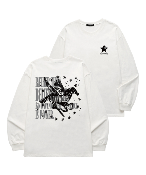 VANNWORKS(バンワークス)の「2STAR HORSE ロングスリーブ (VLS0230) ホワイト(Tシャツ/カットソー・レディース・その他・SMALL/MEDIUM/LARGE/X-LARGE/XX-LARGE)」の1枚目の写真
