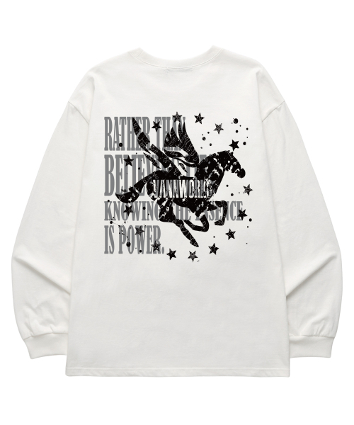 VANNWORKS(バンワークス)の「2STAR HORSE ロングスリーブ (VLS0230) ホワイト(Tシャツ/カットソー・レディース・その他・SMALL/MEDIUM/LARGE/X-LARGE/XX-LARGE)」の3枚目の写真