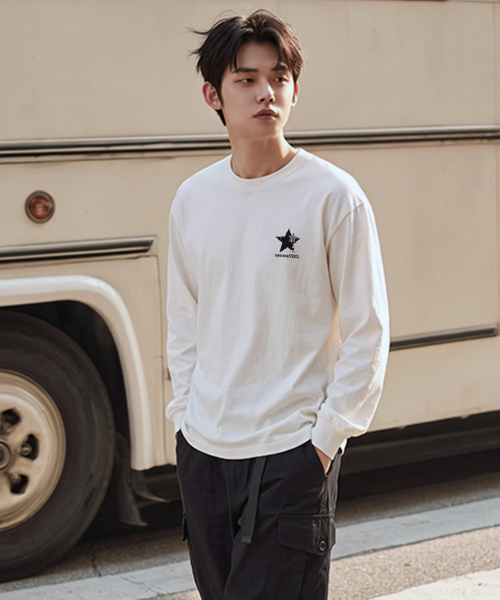 VANNWORKS(バンワークス)の「2STAR HORSE ロングスリーブ (VLS0230) ホワイト(Tシャツ/カットソー・レディース・その他・SMALL/MEDIUM/LARGE/X-LARGE/XX-LARGE)」の4枚目の写真