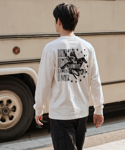 VANNWORKS(バンワークス)の「2STAR HORSE ロングスリーブ (VLS0230) ホワイト(Tシャツ/カットソー・レディース・その他・SMALL/MEDIUM/LARGE/X-LARGE/XX-LARGE)」の5枚目の写真