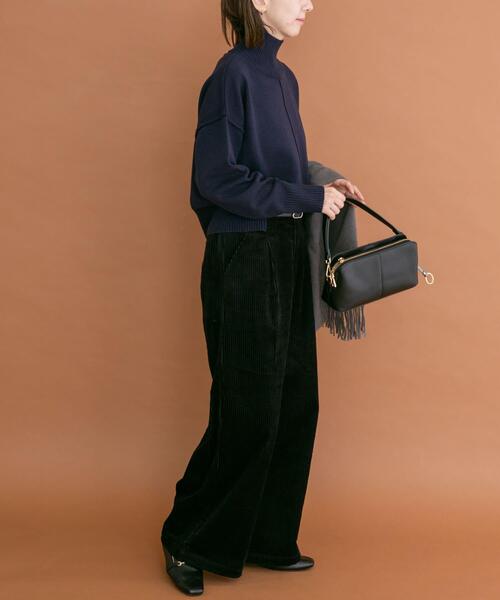 ITEMS URBANRESEARCH（アイテムズ アーバンリサーチ）の「ハイネックワイドニット（ニット/セーター・レディース・ホワイト系その他/オフホワイト/ネイビー/オレンジ・FREE）」の22枚目の写真