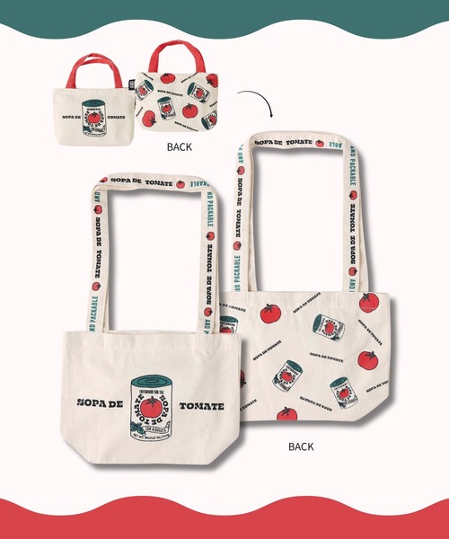 CHELSEA New York(チェルシーニューヨーク)の「PACKABLEミニトートバッグ(トートバッグ・レディース・ホワイト×レッド/ホワイト×グリーン/ホワイト×ブルー/ホワイト×ブラック/ホワイト×イエロー/G・FREE)」の2枚目の写真