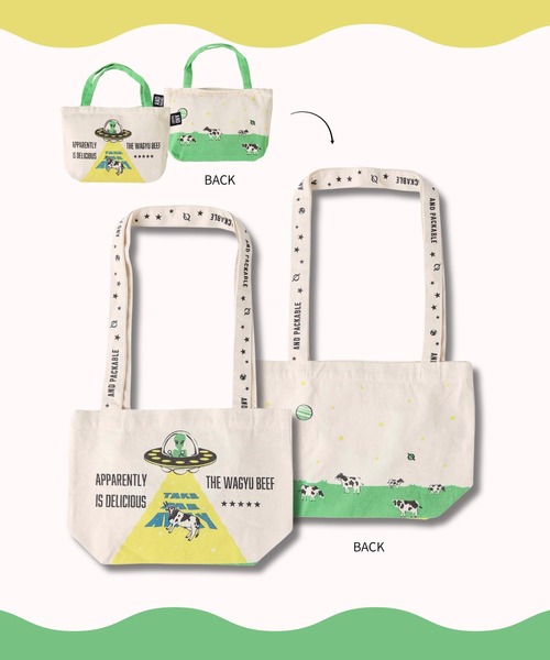 CHELSEA New York(チェルシーニューヨーク)の「PACKABLEミニトートバッグ(トートバッグ・レディース・ホワイト×レッド/ホワイト×グリーン/ホワイト×ブルー/ホワイト×ブラック/ホワイト×イエロー/G・FREE)」の3枚目の写真