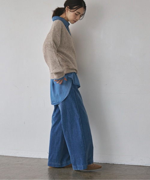 Doux archives(ドゥアルシーヴ)の「【EC先行予約】カシュクールニット(ニット/セーター・レディース・ベージュ/パープル/チャコールグレー・FREE)」の16枚目の写真
