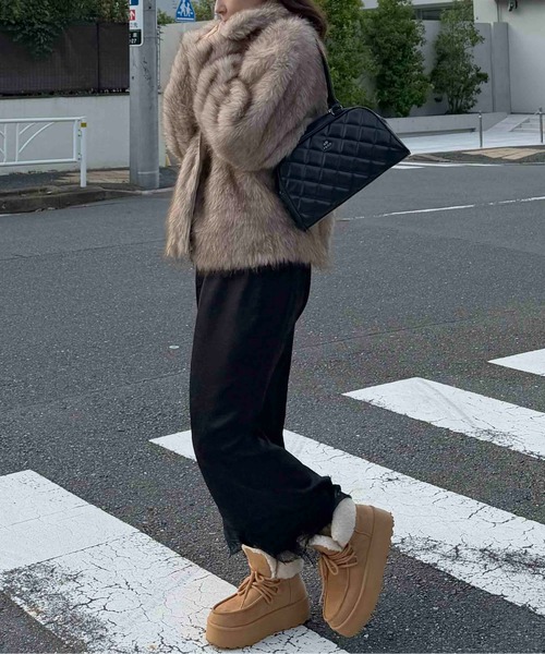 AS KNOW AS plus（アズノゥアズプラス）の「☆Wジップファスナー フェイクファーブルゾン【UNISEX ITEM】 【WEB限定】（ブルゾン・レディース・グレー系/ブラウン系/ベージュ系/アイボリー系・FREE）」の13枚目の写真