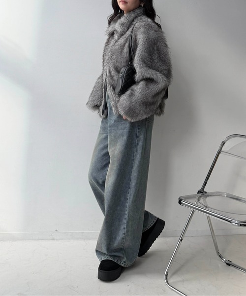 AS KNOW AS plus（アズノゥアズプラス）の「☆Wジップファスナー フェイクファーブルゾン【UNISEX ITEM】 【WEB限定】（ブルゾン・レディース・グレー系/ブラウン系/ベージュ系/アイボリー系・FREE）」の21枚目の写真