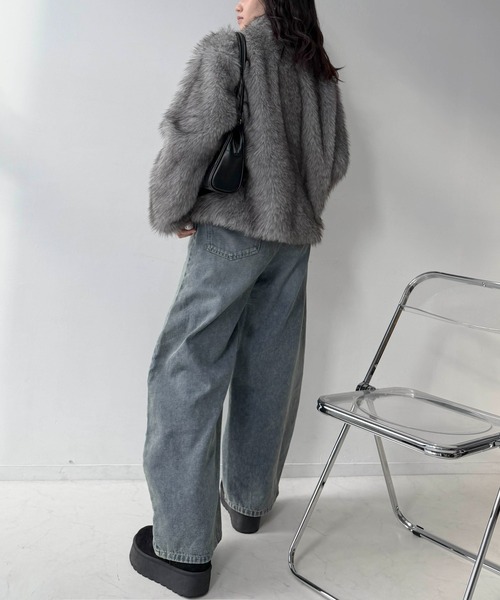AS KNOW AS plus（アズノゥアズプラス）の「☆Wジップファスナー フェイクファーブルゾン【UNISEX ITEM】 【WEB限定】（ブルゾン・レディース・グレー系/ブラウン系/ベージュ系/アイボリー系・FREE）」の22枚目の写真