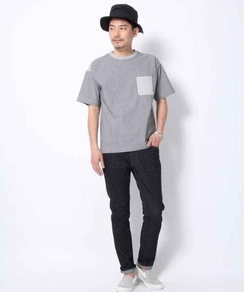 GLOBAL WORK（グローバルワーク）の「フハクキリカエデザインＴ/712582（Tシャツ/カットソー・メンズ・ホワイト/グレー/ネイビー/ダークブルー/ブラック・X-LARGE/MEDIUM/LARGE/SMALL）」の6枚目の写真