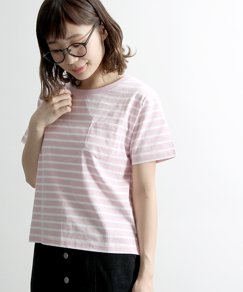 WEGO（ウィゴー）の「WEGO/USAコットンUネックTシャツ（Tシャツ/カットソー・レディース・杢グレー/ネイビー/キャメル/ブラック/ホワイト/イエロー/ピンク/レッド系その他/ホワイト系その他/パープル/ダークグリーン・MEDIUM/LARGE）」の11枚目の写真