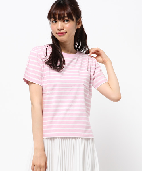 WEGO（ウィゴー）の「WEGO/USAコットンUネックTシャツ（Tシャツ/カットソー・レディース・杢グレー/ネイビー/キャメル/ブラック/ホワイト/イエロー/ピンク/レッド系その他/ホワイト系その他/パープル/ダークグリーン・MEDIUM/LARGE）」の15枚目の写真