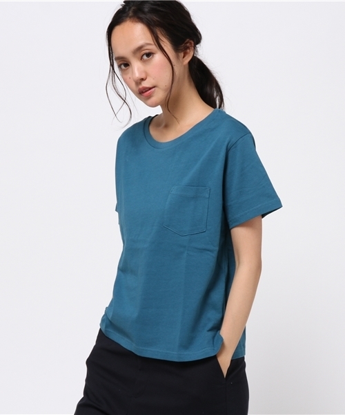 WEGO（ウィゴー）の「WEGO/USAコットンUネックTシャツ（Tシャツ/カットソー・レディース・杢グレー/ネイビー/キャメル/ブラック/ホワイト/イエロー/ピンク/レッド系その他/ホワイト系その他/パープル/ダークグリーン・MEDIUM/LARGE）」の12枚目の写真