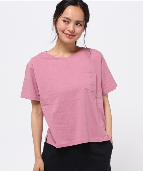 WEGO（ウィゴー）の「WEGO/USAコットンUネックTシャツ（Tシャツ/カットソー・レディース・杢グレー/ネイビー/キャメル/ブラック/ホワイト/イエロー/ピンク/レッド系その他/ホワイト系その他/パープル/ダークグリーン・MEDIUM/LARGE）」の13枚目の写真