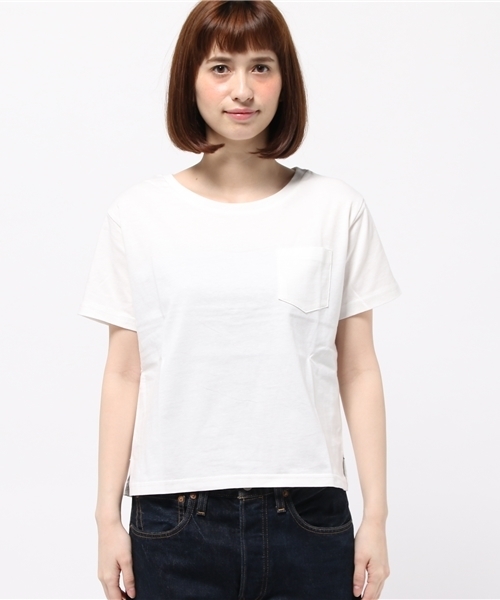 WEGO（ウィゴー）の「WEGO/USAコットンUネックTシャツ（Tシャツ/カットソー・レディース・杢グレー/ネイビー/キャメル/ブラック/ホワイト/イエロー/ピンク/レッド系その他/ホワイト系その他/パープル/ダークグリーン・MEDIUM/LARGE）」の22枚目の写真