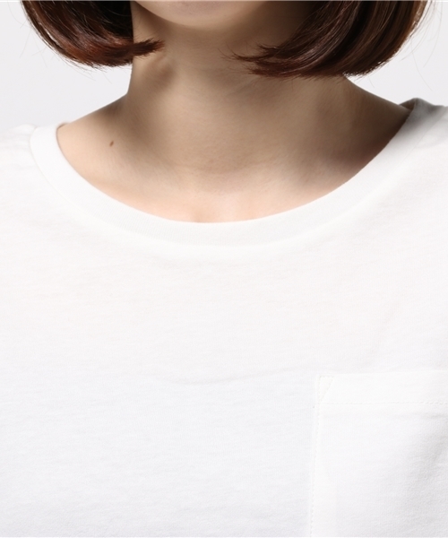 WEGO（ウィゴー）の「WEGO/USAコットンUネックTシャツ（Tシャツ/カットソー・レディース・杢グレー/ネイビー/キャメル/ブラック/ホワイト/イエロー/ピンク/レッド系その他/ホワイト系その他/パープル/ダークグリーン・MEDIUM/LARGE）」の17枚目の写真