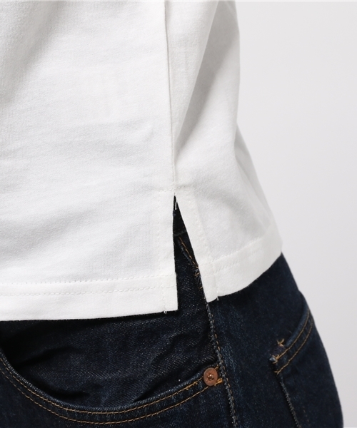 WEGO（ウィゴー）の「WEGO/USAコットンUネックTシャツ（Tシャツ/カットソー・レディース・杢グレー/ネイビー/キャメル/ブラック/ホワイト/イエロー/ピンク/レッド系その他/ホワイト系その他/パープル/ダークグリーン・MEDIUM/LARGE）」の19枚目の写真