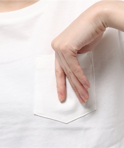 WEGO（ウィゴー）の「WEGO/USAコットンUネックTシャツ（Tシャツ/カットソー・レディース・杢グレー/ネイビー/キャメル/ブラック/ホワイト/イエロー/ピンク/レッド系その他/ホワイト系その他/パープル/ダークグリーン・MEDIUM/LARGE）」の20枚目の写真