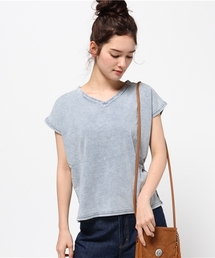 VENCEEXCHANGE | インディゴケミカルスリットTシャツ         (Tシャツ/カットソー)
