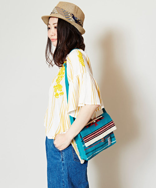 チャイハネ(チャイハネ)の「【チャイハネ】オルテガ柄ショルダーバッグ(ショルダーバッグ・レディース・レッド/グリーン/ターコイズブルー/オフホワイト/イエロー/パープル・FREE)」の7枚目の写真
