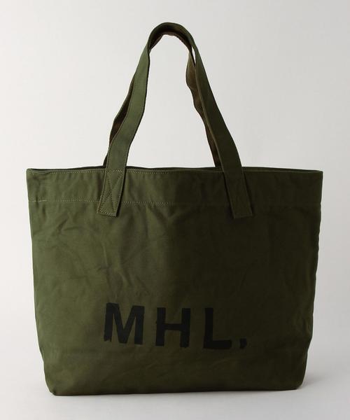 MHL.（エムエイチエル）の「＜MHL.＞ 32 CANVAS LOGO TOTE トートバッグ（トートバッグ・メンズ・ブラック/オリーブ・FREE）」の2枚目の写真