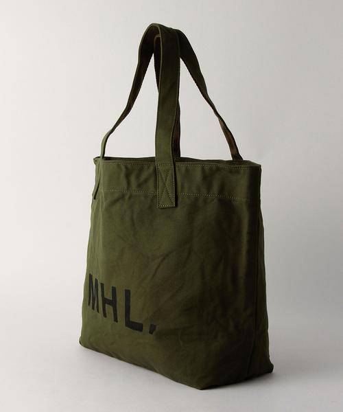 MHL.（エムエイチエル）の「＜MHL.＞ 32 CANVAS LOGO TOTE トートバッグ（トートバッグ・メンズ・ブラック/オリーブ・FREE）」の5枚目の写真