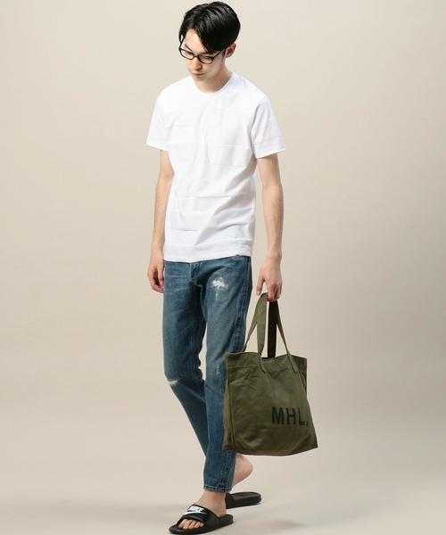 MHL.（エムエイチエル）の「＜MHL.＞ 32 CANVAS LOGO TOTE トートバッグ（トートバッグ・メンズ・ブラック/オリーブ・FREE）」の9枚目の写真