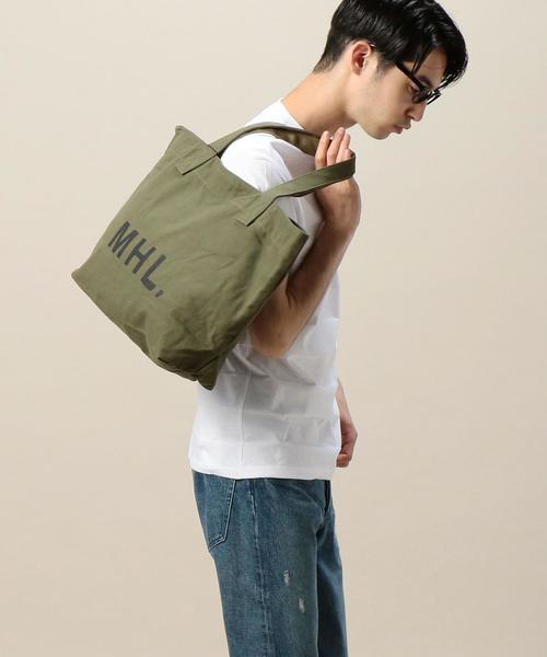 MHL.（エムエイチエル）の「＜MHL.＞ 32 CANVAS LOGO TOTE トートバッグ（トートバッグ・メンズ・ブラック/オリーブ・FREE）」の10枚目の写真