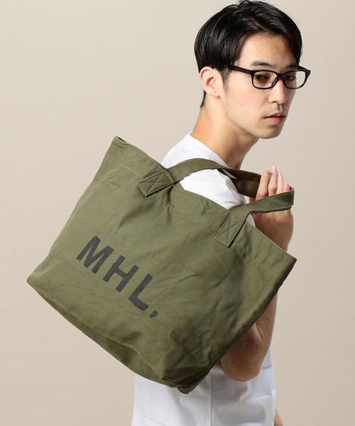 MHL.（エムエイチエル）の「＜MHL.＞ 32 CANVAS LOGO TOTE トートバッグ（トートバッグ・メンズ・ブラック/オリーブ・FREE）」の3枚目の写真