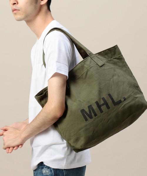 MHL.（エムエイチエル）の「＜MHL.＞ 32 CANVAS LOGO TOTE トートバッグ（トートバッグ・メンズ・ブラック/オリーブ・FREE）」の4枚目の写真