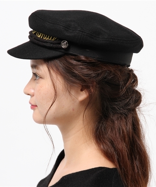 MOUSSY（マウジー）の「MESSAGE MARINE CAP（キャップ・レディース・ブラック/ベージュ・FREE）」の3枚目の写真