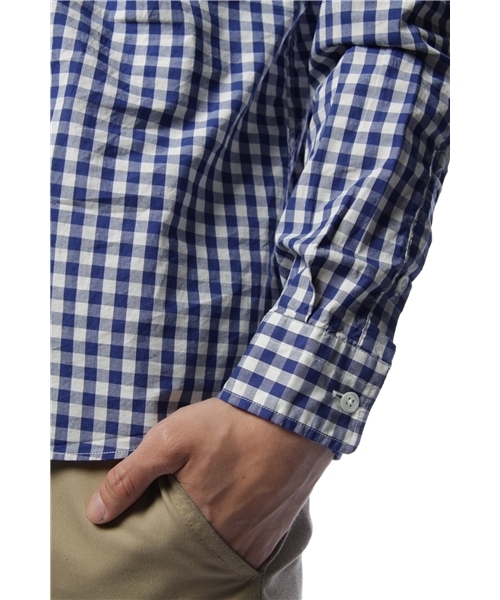 BEAMS（ビームス）の「BEAMS / ギンガムチェックボタンダウンシャツ（シャツ/ブラウス・メンズ・グレー/ブルー・SMALL/MEDIUM/LARGE）」の8枚目の写真