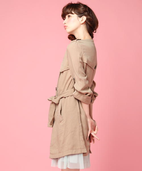 Another Edition（アナザーエディション）の「AE［A］テンセルOX N/C TRNC(InRed4月)（トレンチコート・レディース・ベージュ/ナチュラル/コバルトブルー・SMALL/MEDIUM）」の5枚目の写真