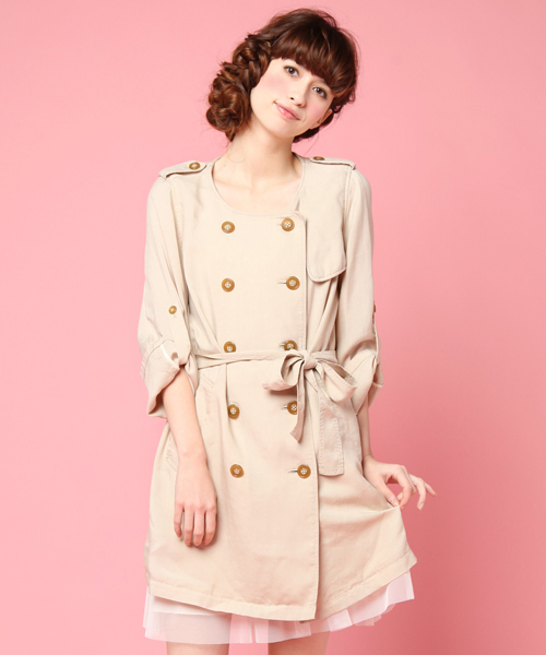 Another Edition（アナザーエディション）の「AE［A］テンセルOX N/C TRNC(InRed4月)（トレンチコート・レディース・ベージュ/ナチュラル/コバルトブルー・SMALL/MEDIUM）」の7枚目の写真