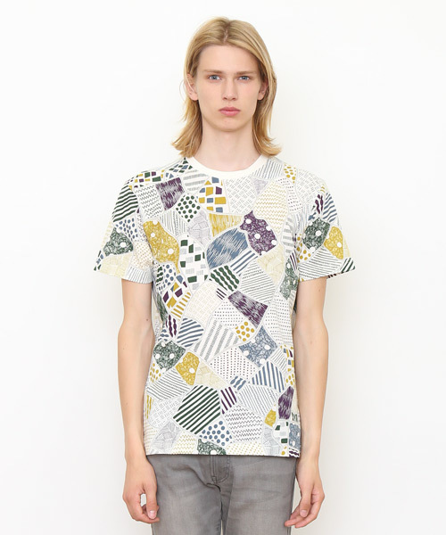 Design Tshirts Store graniph(デザイン ティーシャツ ストア グラニフ)の「マルチパターンTシャツH/エアリアルマップ(Tシャツ/カットソー・メンズ・ナチュラル・SMALL/LARGE/MEDIUM/X-SMALL)」の1枚目の写真